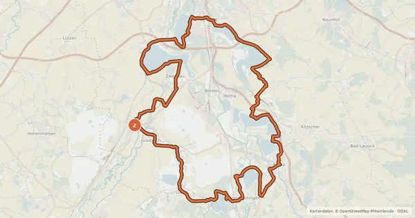 Kartenübersicht der Radroute Neuseenland-Radroute