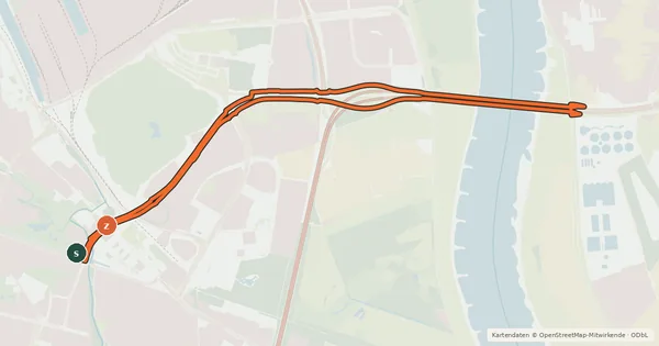 Kartenübersicht der Radroute Neuss (33) - Düsseldorf (70)