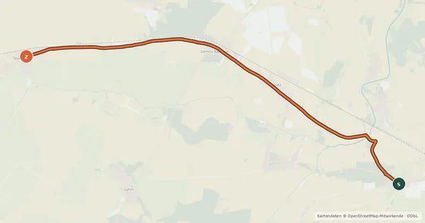 Kartenübersicht der Radroute Neustatdt/Dosse (62) - Stüdenitz-Schönermark (79)