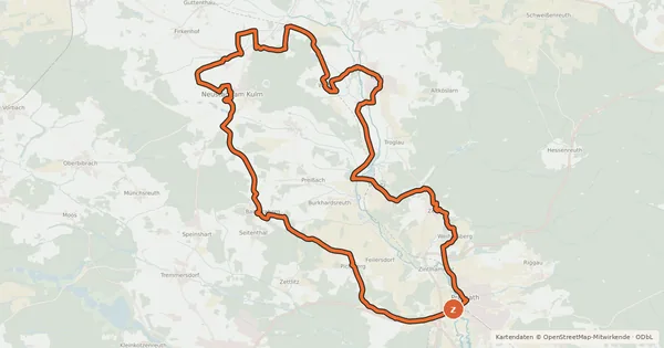 Kartenübersicht der Radroute NEW 15 - Von der Haidenaab zum Kulm
