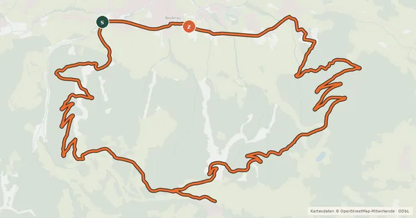 Kartenübersicht der Radroute Niederau - Markbachjochrunde