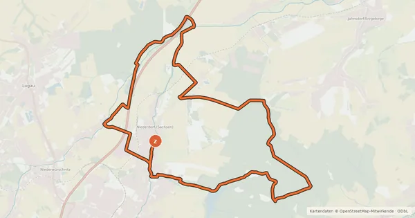 Kartenübersicht der Radroute Niederdorfer Grenztour