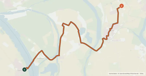 Kartenübersicht der Radroute NiederRheinroute-V004