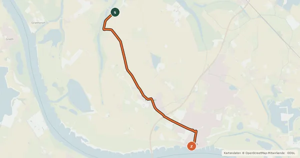 Kartenübersicht der Radroute NiederRheinroute-V009