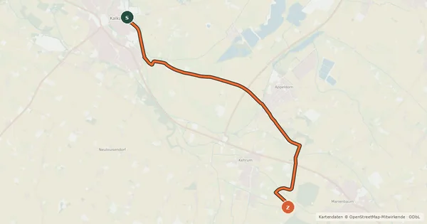 Kartenübersicht der Radroute NiederRheinroute-V011