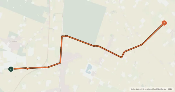 Kartenübersicht der Radroute NiederRheinroute-V013