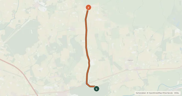 Kartenübersicht der Radroute NiederRheinroute-V031