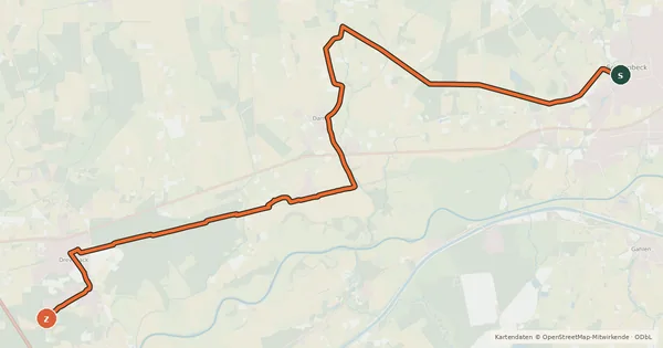 Kartenübersicht der Radroute NiederRheinroute-V032