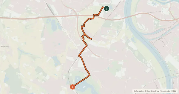 Kartenübersicht der Radroute NiederRheinroute-V038