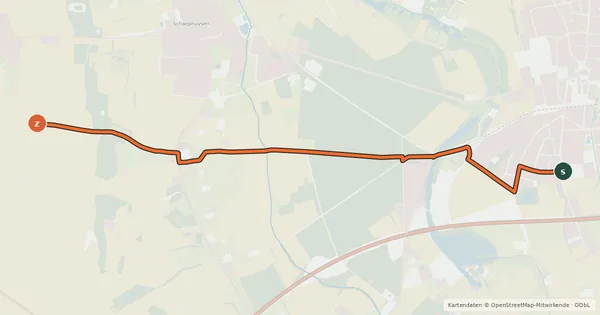 Kartenübersicht der Radroute NiederRheinroute-V040