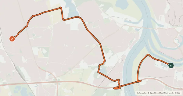 Kartenübersicht der Radroute NiederRheinroute-V042