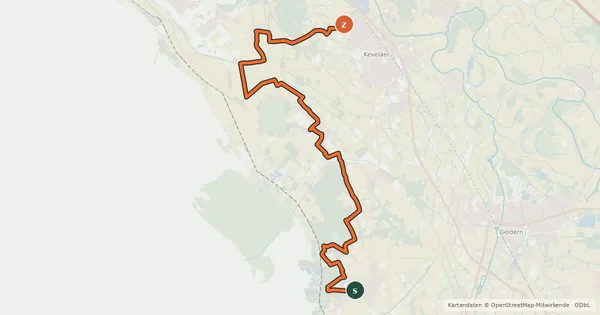 Kartenübersicht der Radroute NiederRheinroute-V044