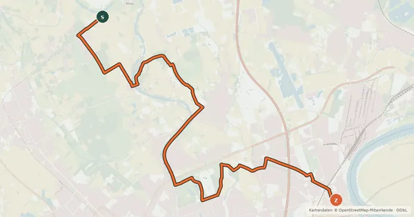 Kartenübersicht der Radroute NiederRheinroute-V049