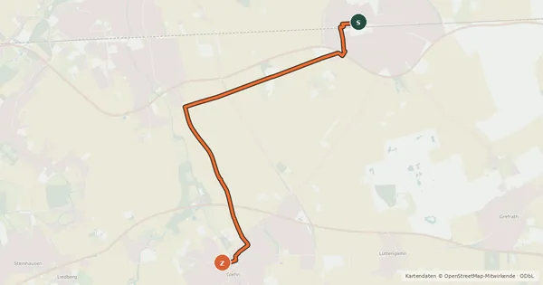 Kartenübersicht der Radroute NiederRheinroute-V063