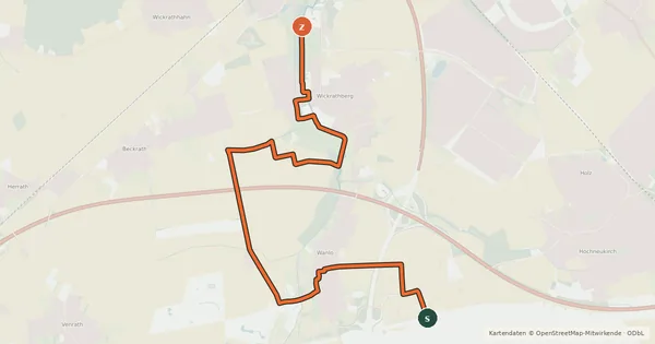 Kartenübersicht der Radroute NiederRheinroute-V068