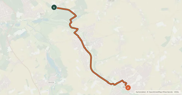 Kartenübersicht der Radroute NiederRheinroute-V090