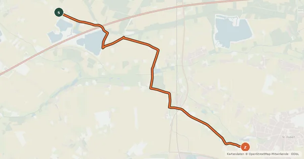 Kartenübersicht der Radroute NiederRheinroute-V102