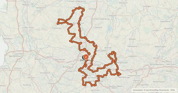 Kartenübersicht der Radroute Niedersächsische Mühlen-Tour