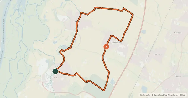 Kartenübersicht der Radroute Niederwald-Route