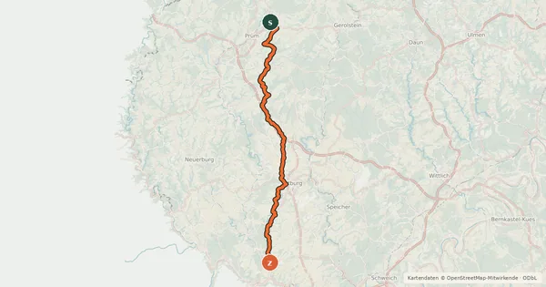 Kartenübersicht der Radroute Nims-Radweg