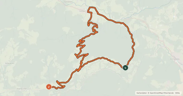 Kartenübersicht der Radroute Nockbike 28