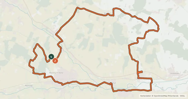 Kartenübersicht der Radroute Nördliche Runde Massing