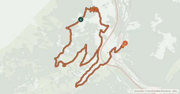 Kartenübersicht der Radroute Nößlachhütte