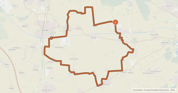 Kartenübersicht der Radroute Nord-Ost-Erlebnisroute