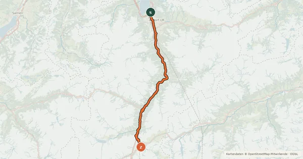 Kartenübersicht der Radroute Nord-Süd-Route