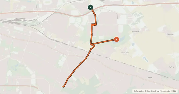 Kartenübersicht der Radroute Nord-Süd-Verbindung Messestadt Riem