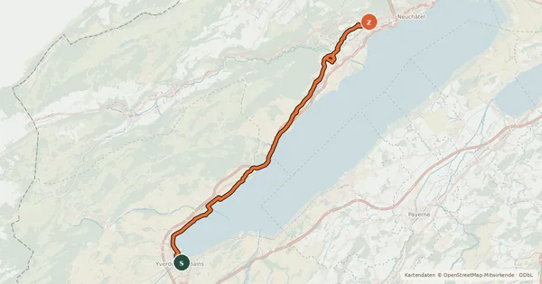 Kartenübersicht der Radroute Nord Vaudois - Jura