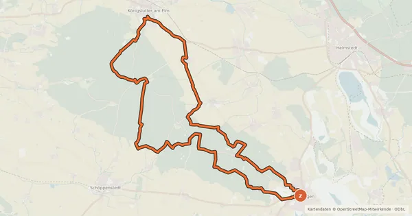 Kartenübersicht der Radroute Nordelm Route