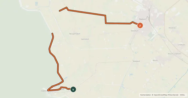 Kartenübersicht der Radroute Nordseeroute
