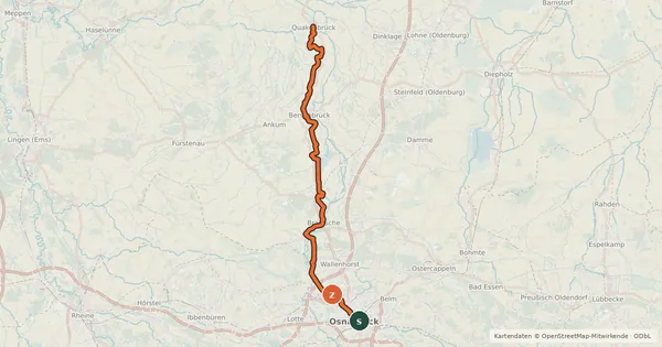 Kartenübersicht der Radroute NordWestBahn-Tour