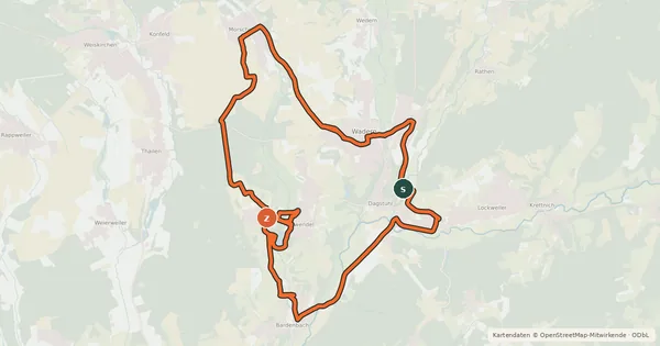 Kartenübersicht der Radroute Noswendeler-See-Runde