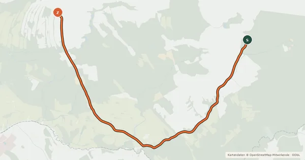 Kartenübersicht der Radroute Novohradsko Doudlebsko