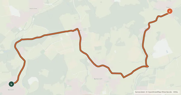 Kartenübersicht der Radroute Nümbrecht (12) - Nümbrecht (13)