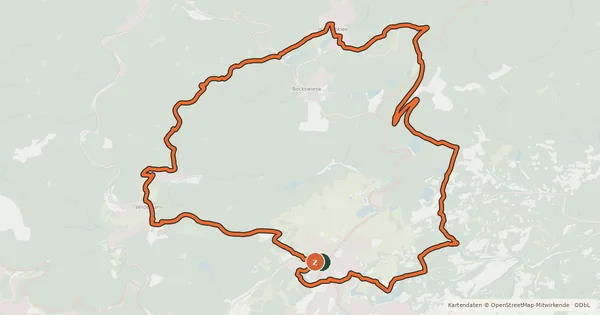 Kartenübersicht der Radroute O2 (Sieben Teiche-Tour)