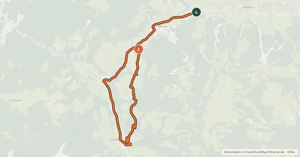 Kartenübersicht der Radroute Oberau-Auffach Runde