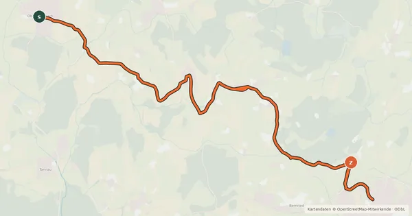 Kartenübersicht der Radroute Obereisenbach - Neukirch