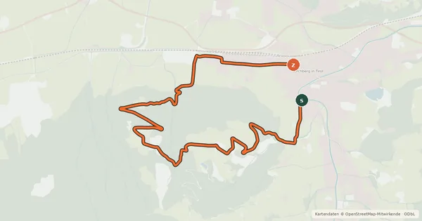 Kartenübersicht der Radroute Obergaisberg