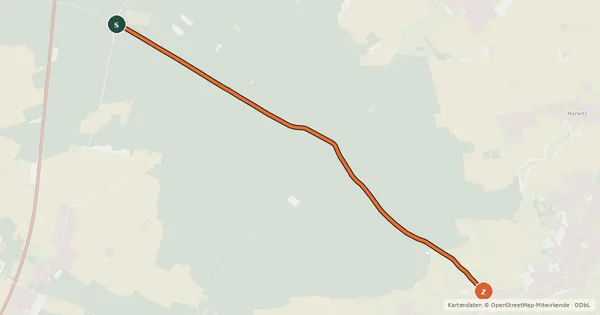 Kartenübersicht der Radroute Oberkrämer (20) - Oberkrämer (29)