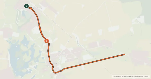 Kartenübersicht der Radroute Oberkrämer (22) - Oberkrämer (25)