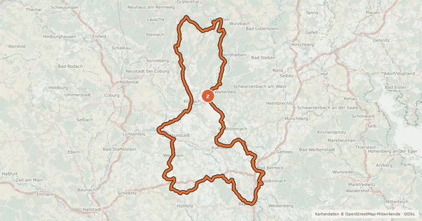 Kartenübersicht der Radroute Obermain-Frankenwald-Tour
