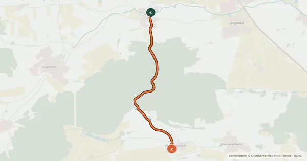 Kartenübersicht der Radroute Obernesselbach - Ullstadt
