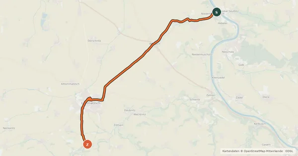 Kartenübersicht der Radroute Obstblütenweg