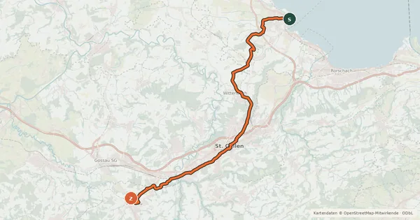 Kartenübersicht der Radroute Obstgarten-Route