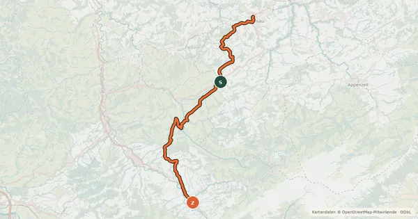 Kartenübersicht der Radroute Obstgarten-Route