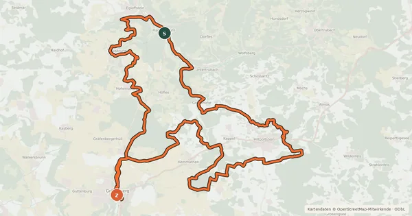 Kartenübersicht der Radroute Obstlerrunde
