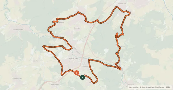 Kartenübersicht der Radroute Obstwiesen-Tour